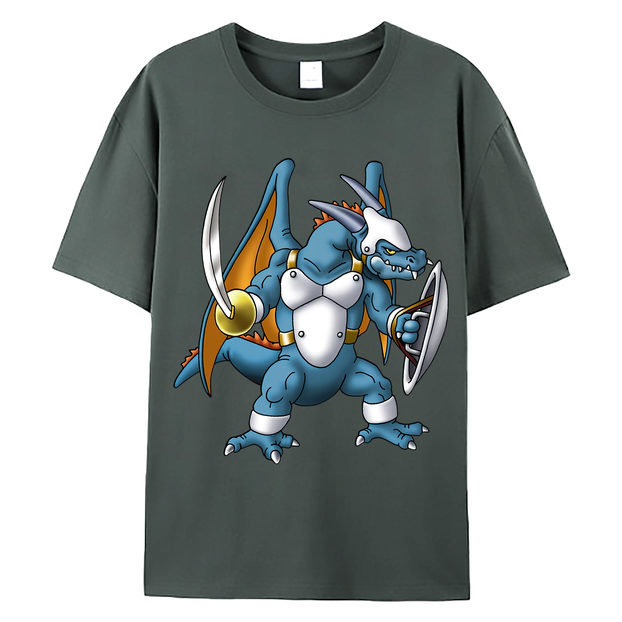 （画像用） ドラゴンクエスト Doragon Kuesuto Dragon Quest 綿100％ メンズ半袖Tシャツ｜肌触りやわらか＆通気性